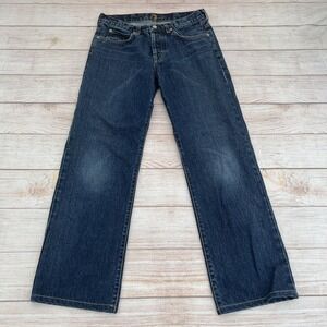 7 For All Mankind STR8 Dark wash Denim Blue Jeans Button Fly Men's Size 30